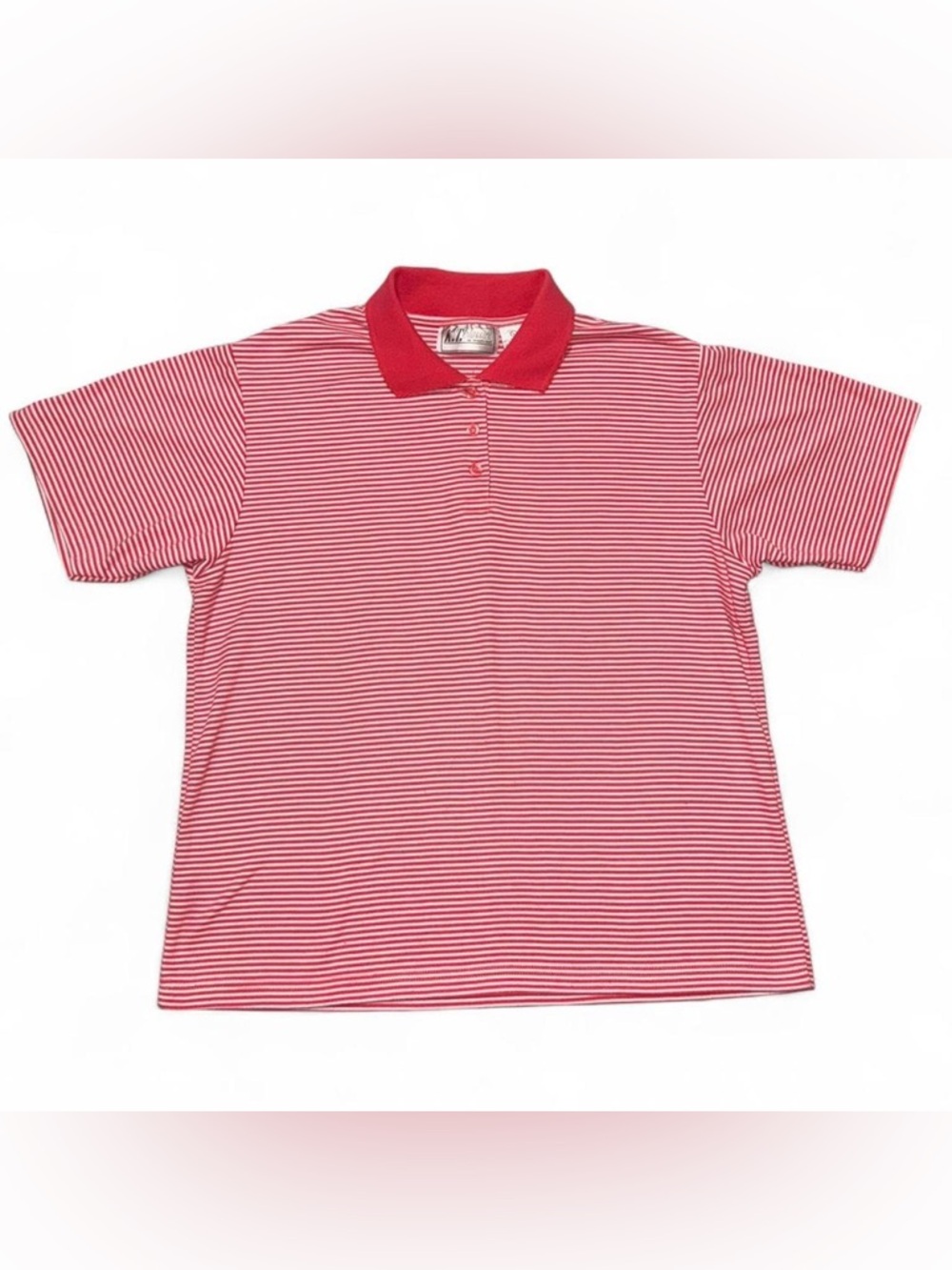 K.T. Classic Large Red White Striped Polo Shirt